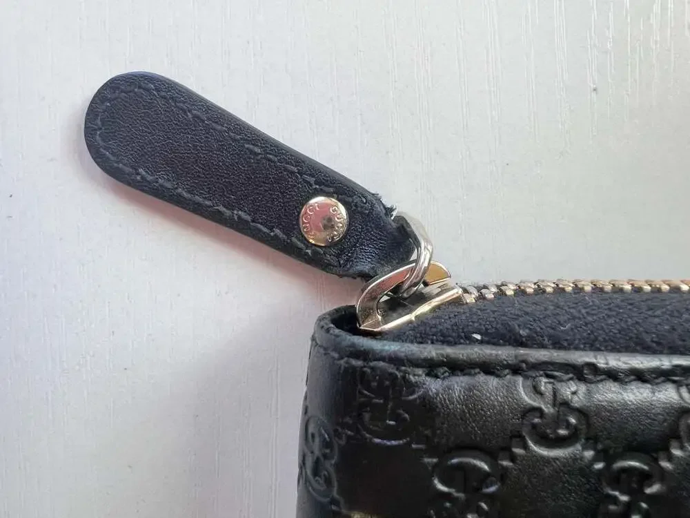 Gucci Black Micro Guccissima Leather Zip Around Wallet - Picture 5 of 13